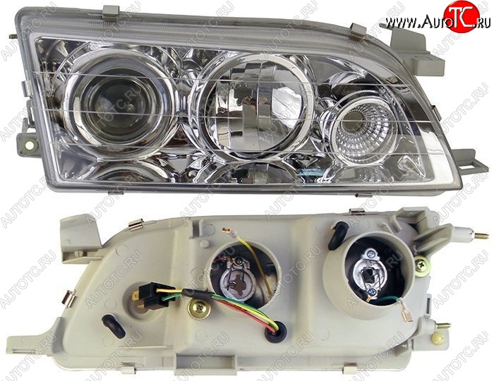 3 599 р. Правая фара SAT (диод/линза) Toyota Corolla E100 универсал (1991-2002)  с доставкой в г. Тамбов