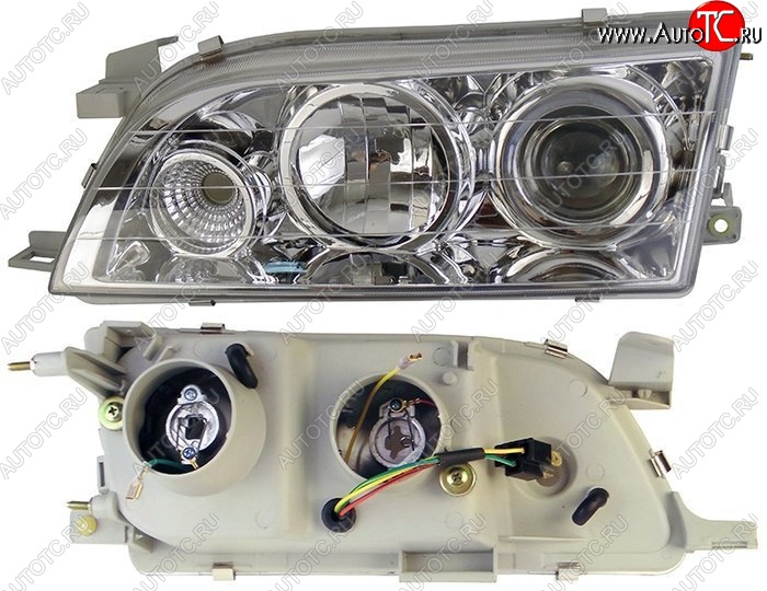 3 599 р. Левая фара SAT (хрусталь, линза) Toyota Corolla E100 седан (1991-2002)  с доставкой в г. Тамбов