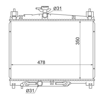 Радиатор двигателя SAT  Echo  XP10, Platz ( рестайлинг), Vitz  XP10, Yaris  XP10