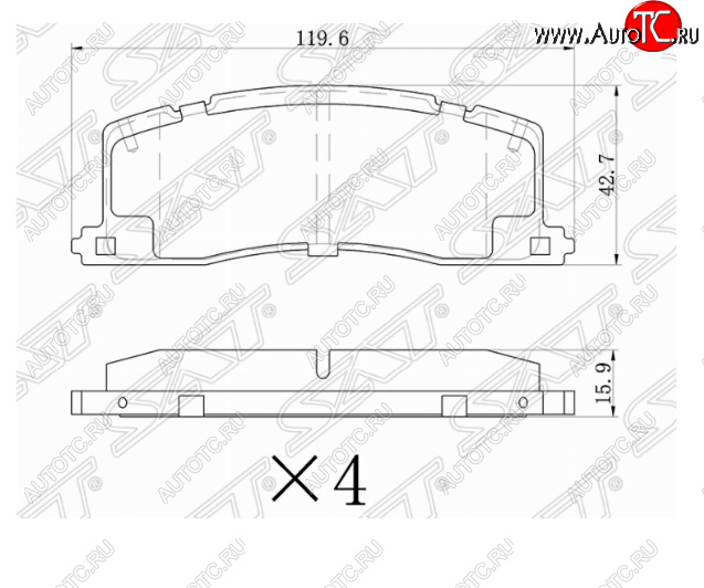 999 р. Комплект задних тормозных колодок SAT  Toyota Estima  XR10,XR20 - Estima Emina  XR10, XR20  с доставкой в г. Тамбов