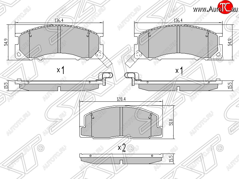 1 289 р. Колодки тормозные SAT (передние)  Toyota Estima  XR10,XR20 - Estima Emina  XR10, XR20  с доставкой в г. Тамбов