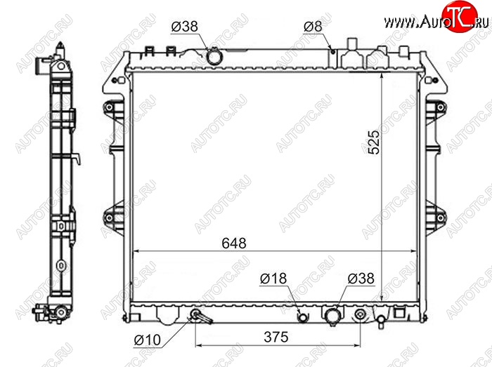 8 299 р. Радиатор двигателя SAT  Toyota Fortuner  AN50/AN60 (2004-2011) дорестайлинг, 1-ый рестайлинг  с доставкой в г. Тамбов