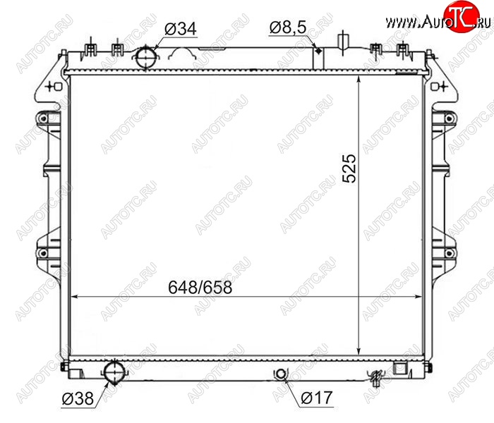 10 499 р. Радиатор двигателя SAT  Toyota Fortuner  AN50/AN60 - Hilux ( AN10,AN20,  AN20,AN30)  с доставкой в г. Тамбов