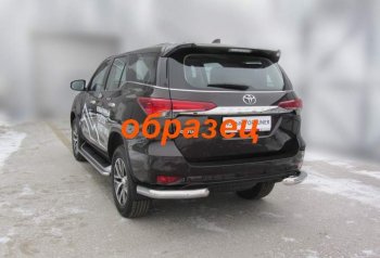 7 899 р. Уголки d76  Toyota Fortuner  AN160 (2015-2020) дорестайлинг (Цвет: серебристый)  с доставкой в г. Тамбов. Увеличить фотографию 1