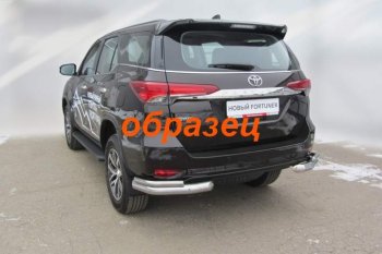 11 799 р. Уголки d76+d42 двойные Toyota Fortuner AN160 дорестайлинг (2015-2020) (Цвет: серебристый)  с доставкой в г. Тамбов. Увеличить фотографию 1