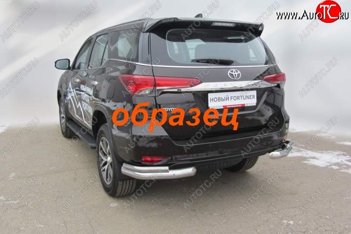 11 799 р. Уголки d76+d42 двойные Toyota Fortuner AN160 дорестайлинг (2015-2020) (Цвет: серебристый)  с доставкой в г. Тамбов