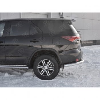 16 399 р. Защита заднего бампера (Ø76 мм уголки, нержавейка) Russtal Toyota Fortuner AN160 дорестайлинг (2015-2020)  с доставкой в г. Тамбов. Увеличить фотографию 3