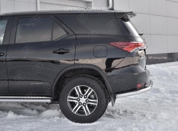 17 699 р. Защита заднего бампера (Ø63 мм, нержавейка) SLITKOFF  Toyota Fortuner  AN160 (2015-2020) дорестайлинг  с доставкой в г. Тамбов. Увеличить фотографию 4