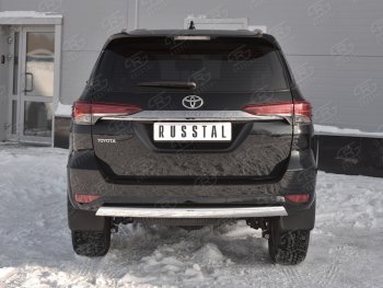 12 949 р. Защита заднего бампера (Ø75х42 мм, нержавейка) Russtal Toyota Fortuner AN160 дорестайлинг (2015-2020)  с доставкой в г. Тамбов. Увеличить фотографию 1