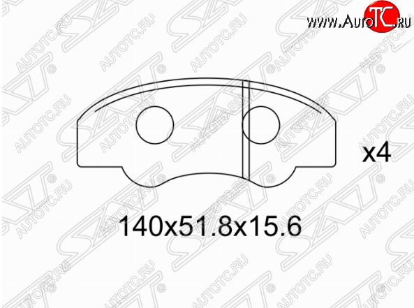 1 139 р. Комплект задних тормозных колодок SAT  Toyota Fortuner  AN160 (2015-2020) дорестайлинг  с доставкой в г. Тамбов