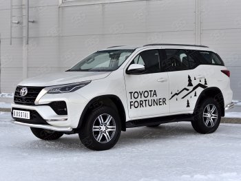 17 399 р. Защита переднего бампера (Ø63 мм, нержавейка) SLITKOFF Toyota Fortuner AN160 рестайлинг (2020-2025)  с доставкой в г. Тамбов. Увеличить фотографию 3