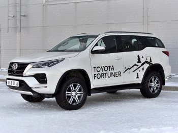 16 699 р. Защита переднего бампера (Ø75х42 мм, нержавейка) Russtal Toyota Fortuner AN160 рестайлинг (2020-2025)  с доставкой в г. Тамбов. Увеличить фотографию 3