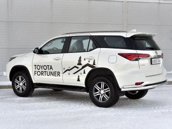 18 999 р. Защита заднего бампера (2 трубы Ø63 и 42 мм, нержавейка) SLITKOFF  Toyota Fortuner  AN160 (2020-2025) рестайлинг  с доставкой в г. Тамбов. Увеличить фотографию 3