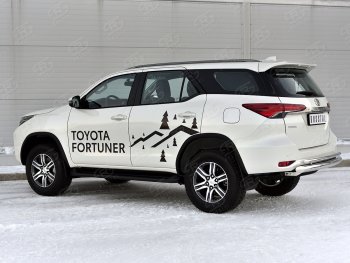 18 699 р. Защита заднего бампера (Ø76 и 42 мм, нержавейка) SLITKOFF  Toyota Fortuner  AN160 (2020-2024) рестайлинг  с доставкой в г. Тамбов. Увеличить фотографию 3