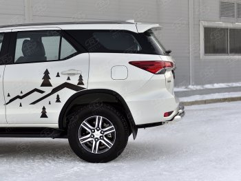 18 699 р. Защита заднего бампера (Ø76 и 42 мм, нержавейка) SLITKOFF  Toyota Fortuner  AN160 (2020-2024) рестайлинг  с доставкой в г. Тамбов. Увеличить фотографию 4