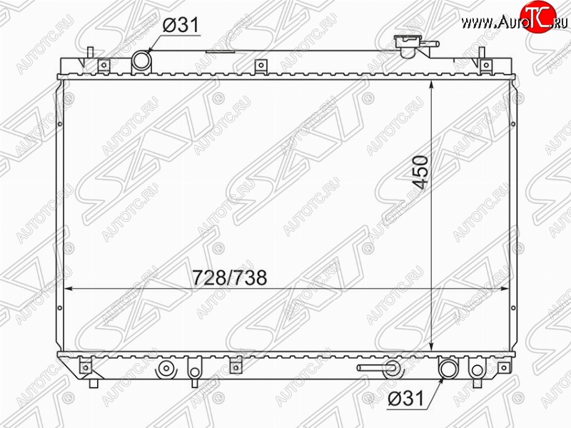 7 299 р. Радиатор двигателя SAT  Toyota Harrier  XU10 (1997-2003) дорестайлинг, рестайлинг  с доставкой в г. Тамбов