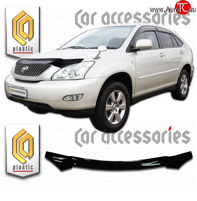 2 079 р. Дефлектор капота CA-Plastic  Toyota Harrier  XU30 (2003-2013) (Classic черный, Без надписи)  с доставкой в г. Тамбов