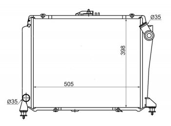Радиатор двигателя SAT (DIESEL MT) Toyota (Тойота) Hiace (Хайс)  H100 (1989-2004) H100 минивэн дорестайлинг (Япония), минивэн 1-ый рестайлинг (Япония), минивэн (Япония)  2-ой рестайлинг