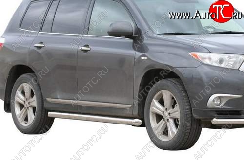 26 999 р. Защита порогов ТехноСфера (Техно Сфера) (нержавейка, 63.5 mm) Toyota Highlander XU40 рестайлинг (2010-2013)  с доставкой в г. Тамбов