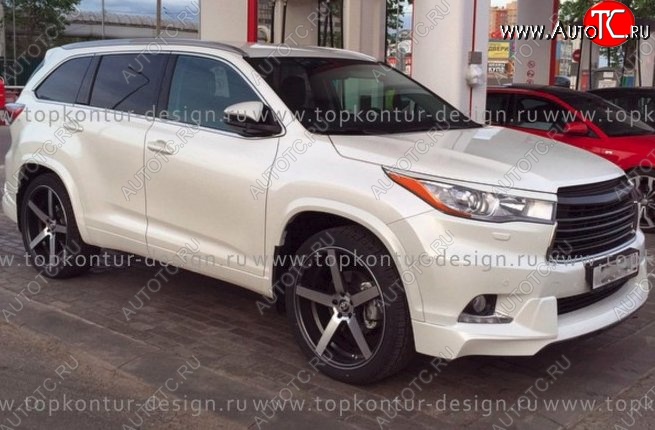 12 999 р. Комплект накладок на колёсные арки TopKontur Design Toyota Highlander XU50 дорестайлинг (2013-2017)  с доставкой в г. Тамбов