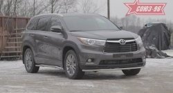 Защита переднего бампера одинарная Souz-96 (d42) Toyota Highlander XU50 дорестайлинг (2013-2017)