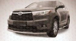 13 799 р. Защита переднего бампера из длинной трубы диаметром 57 мм Slitkoff Toyota Highlander XU50 дорестайлинг (2013-2017) (Цвет: нержавеющая полированная сталь)  с доставкой в г. Тамбов. Увеличить фотографию 1