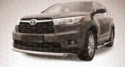 12 549 р. Защита переднего бампера из короткой трубы диаметром 76 мм Slitkoff Toyota Highlander XU50 дорестайлинг (2013-2017) (Цвет: нержавеющая полированная сталь)  с доставкой в г. Тамбов. Увеличить фотографию 1