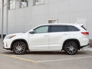 Порожки для ног (Ø63) Russtal Toyota Highlander XU50 дорестайлинг (2013-2017)