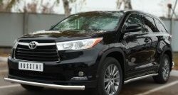 15 799 р. Защита порогов из круглой трубы диаметром 63 мм Russtal Toyota Highlander XU50 дорестайлинг (2013-2017)  с доставкой в г. Тамбов. Увеличить фотографию 2