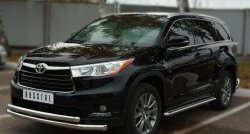 22 749 р. Широкая защита порогов Russtal Toyota Highlander XU50 дорестайлинг (2013-2017)  с доставкой в г. Тамбов. Увеличить фотографию 3