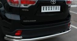 18 299 р. Защита заднего бампера (Ø63 и 42 мм, с углами, нержавейка) SLITKOFF  Toyota Highlander  XU50 (2013-2017) дорестайлинг  с доставкой в г. Тамбов. Увеличить фотографию 3