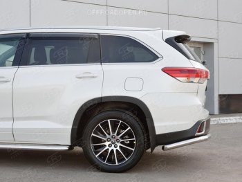 14 249 р. Защита заднего бампера (Ø63 мм уголки, нержавейка) SLITKOFF  Toyota Highlander  XU50 (2013-2017) дорестайлинг  с доставкой в г. Тамбов. Увеличить фотографию 2