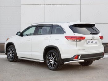 14 249 р. Защита заднего бампера (Ø63 мм уголки, нержавейка) SLITKOFF  Toyota Highlander  XU50 (2013-2017) дорестайлинг  с доставкой в г. Тамбов. Увеличить фотографию 4