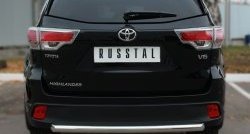 14 299 р. Защита заднего бампера (Ø63 мм, нержавейка) SLITKOFF  Toyota Highlander  XU50 (2013-2017) дорестайлинг  с доставкой в г. Тамбов. Увеличить фотографию 2