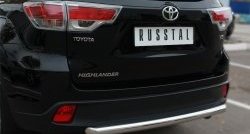 14 299 р. Защита заднего бампера (Ø63 мм, нержавейка) SLITKOFF  Toyota Highlander  XU50 (2013-2017) дорестайлинг  с доставкой в г. Тамбов. Увеличить фотографию 3