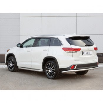 15 949 р. Защита заднего бампера (Ø63 мм, нержавейка) SLITKOFF  Toyota Highlander  XU50 (2016-2020) рестайлинг  с доставкой в г. Тамбов. Увеличить фотографию 2