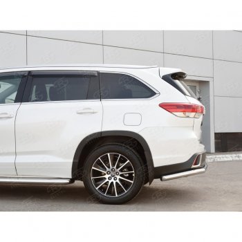 15 949 р. Защита заднего бампера (Ø63 мм, нержавейка) SLITKOFF  Toyota Highlander  XU50 (2016-2020) рестайлинг  с доставкой в г. Тамбов. Увеличить фотографию 3