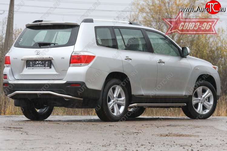 12 239 р. Защита заднего бампера Souz-96 (d42) Toyota Highlander XU40 рестайлинг (2010-2013)  с доставкой в г. Тамбов