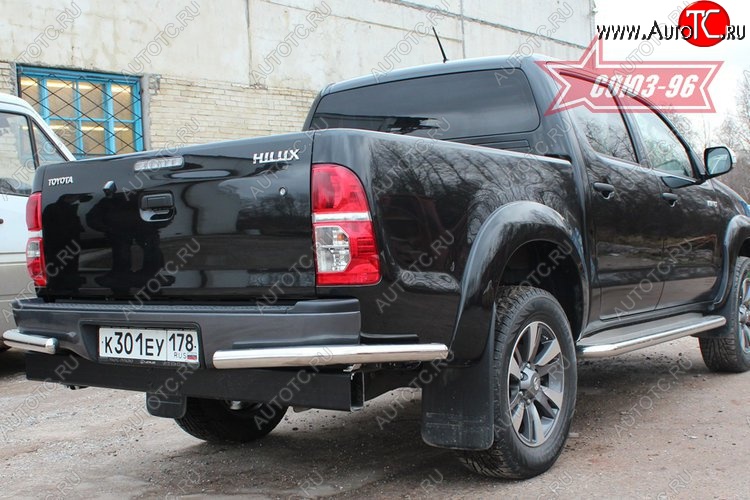 9 539 р. Защита заднего бампера из боковых уголков Souz-96 (d60) Toyota Hilux AN20,AN30  2-ой рестайлинг (2011-2016)  с доставкой в г. Тамбов