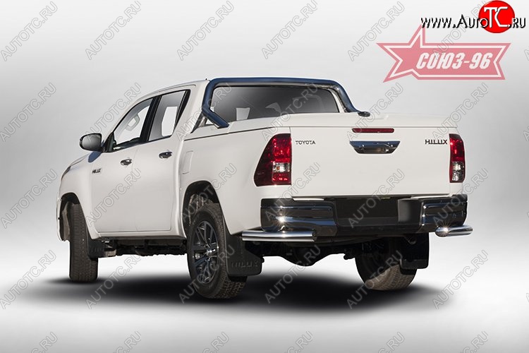 13 769 р. Защита заднего бампера из боковых уголков Souz-96 (d76) Toyota Hilux AN120 дорестайлинг (2016-2020)  с доставкой в г. Тамбов