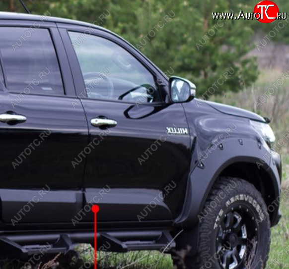 3 179 р. Молдинг двери RA (передний правый) Toyota Hilux AN120 дорестайлинг (2016-2020) (Поверхность глянец под покраску, Неокрашенный)  с доставкой в г. Тамбов