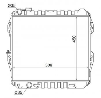 Радиатор двигателя SAT Toyota (Тойота) Hilux Surf (Хайлюкс)  N120,N130 (1989-1991) N120,N130 5 дв. дорестайлинг