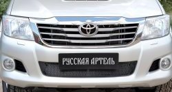 1 749 р. Защитная сетка решетки переднего бампера (рестайлинг) РА  Toyota Hilux  AN20,AN30 (2011-2016)  2-ой рестайлинг  с доставкой в г. Тамбов. Увеличить фотографию 3