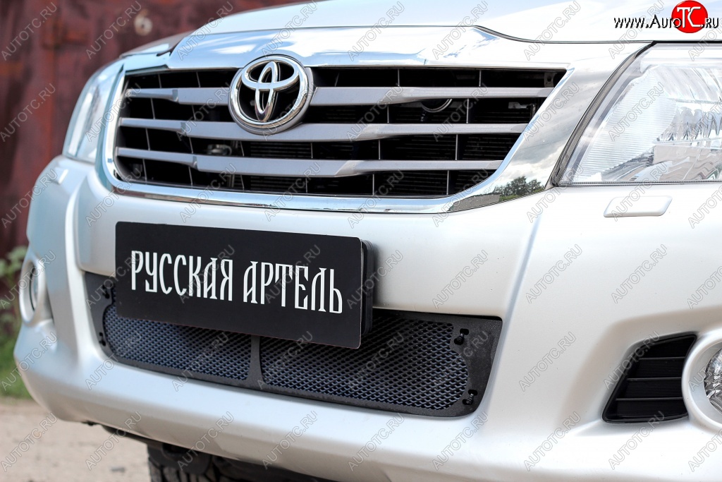 1 749 р. Защитная сетка решетки переднего бампера (рестайлинг) РА  Toyota Hilux  AN20,AN30 (2011-2016)  2-ой рестайлинг  с доставкой в г. Тамбов