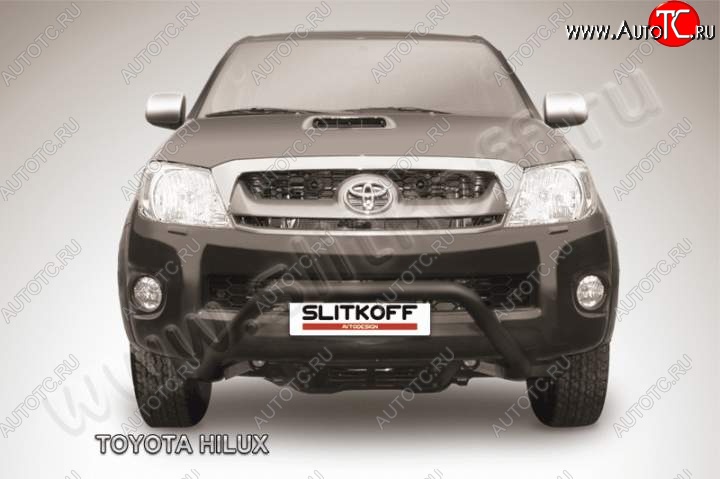 21 999 р. Кенгурятник d57 низкий широкий мини Slitkoff  Toyota Hilux  AN10,AN20 (2008-2011) 1-ый рестайлинг (Цвет: серебристый)  с доставкой в г. Тамбов