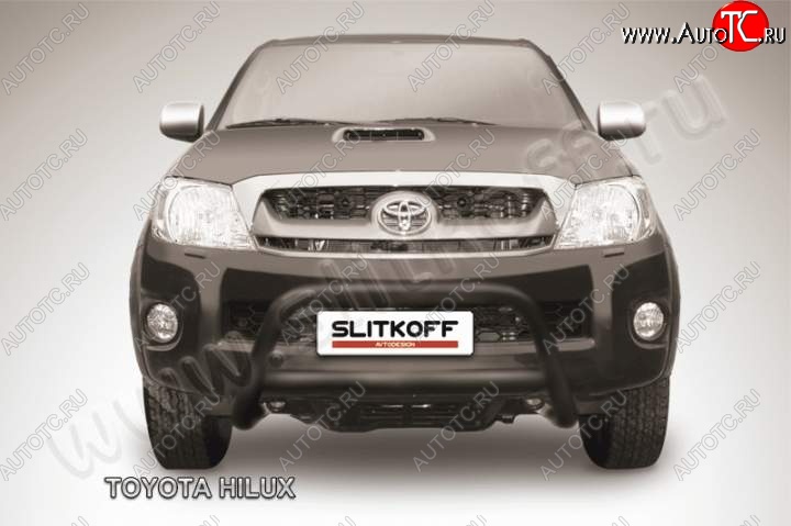 19 999 р. Кенгурятник d57 низкий Slitkoff  Toyota Hilux  AN10,AN20 (2008-2011) 1-ый рестайлинг (Цвет: серебристый)  с доставкой в г. Тамбов