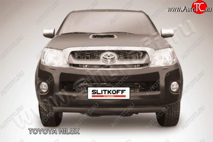 11 699 р. Защита переднего бампера из трубы d57 Slitkoff  Toyota Hilux  AN10,AN20 (2008-2011) 1-ый рестайлинг (Цвет: серебристый)  с доставкой в г. Тамбов