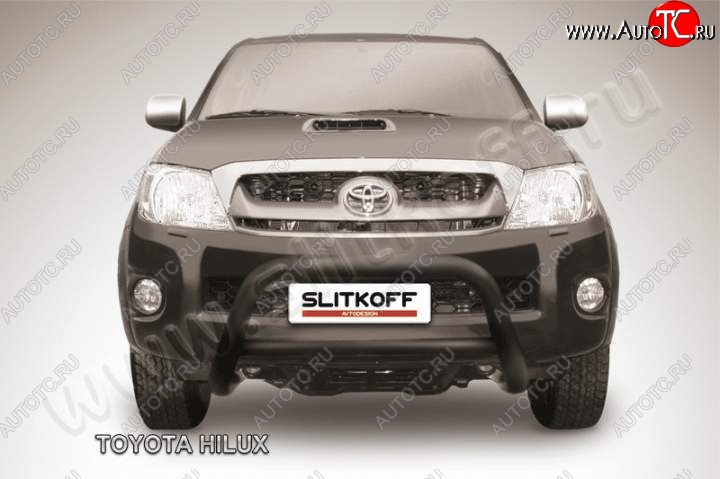 23 799 р. Кенгурятник d76 низкий Slitkoff  Toyota Hilux  AN10,AN20 (2008-2011) 1-ый рестайлинг (Цвет: серебристый)  с доставкой в г. Тамбов