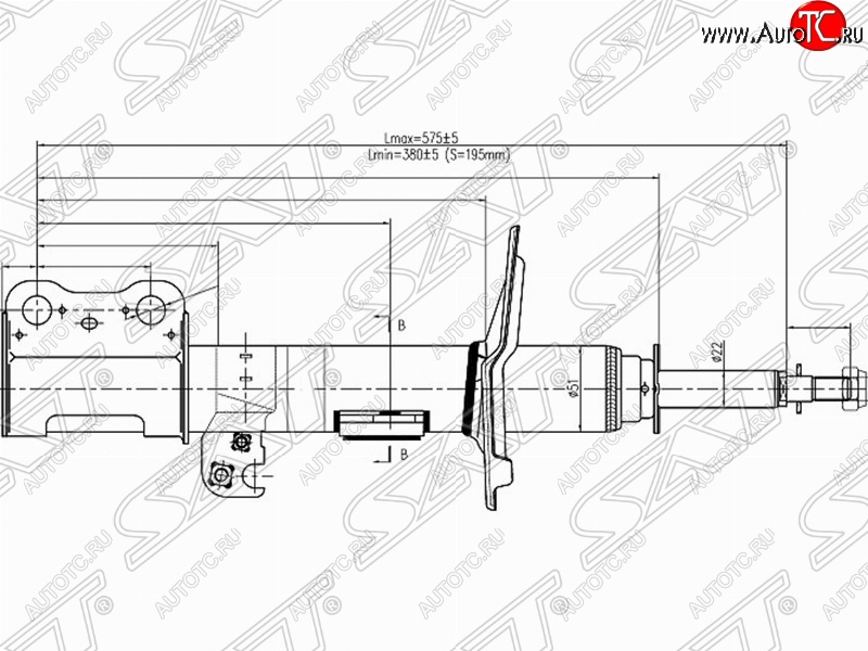 3 199 р. Правый амортизатор передний SAT  Toyota Ipsum  ACM20 - Noah  1  с доставкой в г. Тамбов