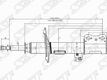 3 399 р. Левый амортизатор передний SAT  Toyota Ipsum  ACM20 - Noah  1  с доставкой в г. Тамбов. Увеличить фотографию 1